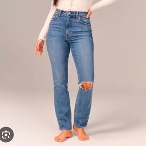 Abercrombie & Fitch 90s Straight Ultra High Rise Curve Love Jeans 28R NWT